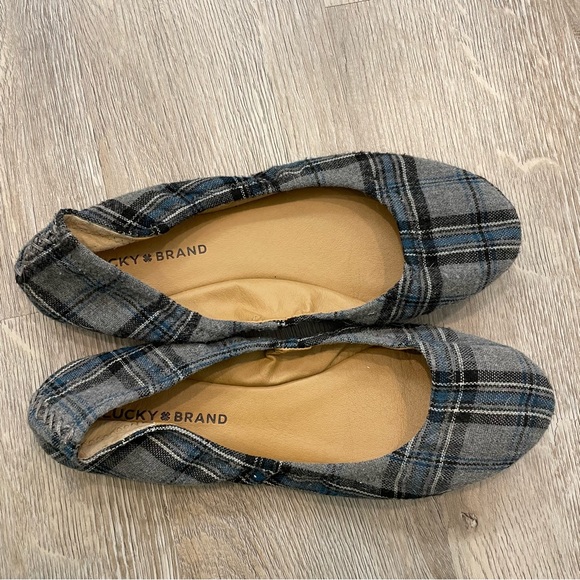 LUCKY BRAND Erin Plaid Ballet Flats - Gray/Blue Size 9.5 - Picture 4 of 9